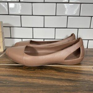 CROCS Sienna Womens Size 6 Shoes Brown Iconic Comfort Lightweight Slip On Flat